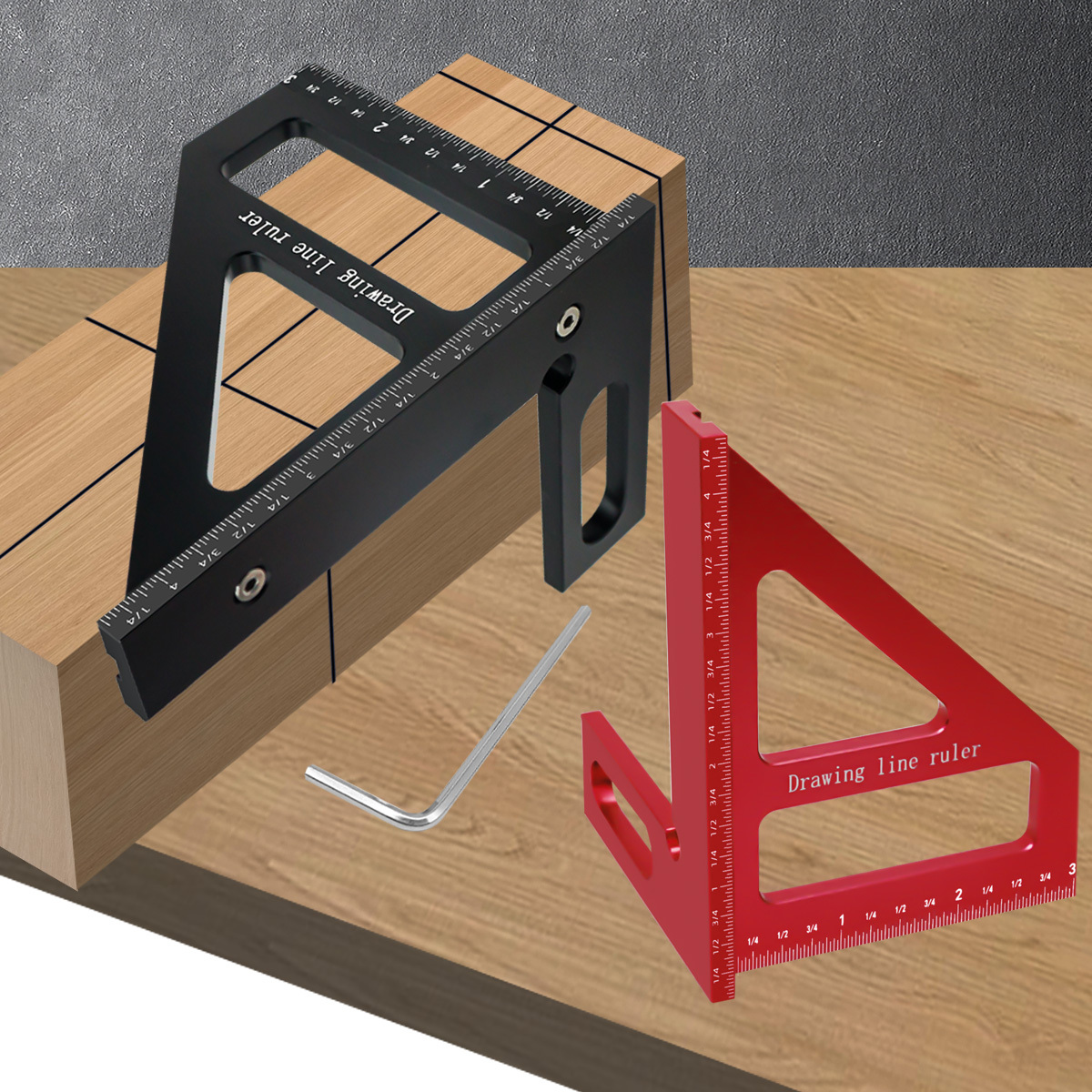 Woodworking For Engineers - Règle triangulaire à onglets en aluminium