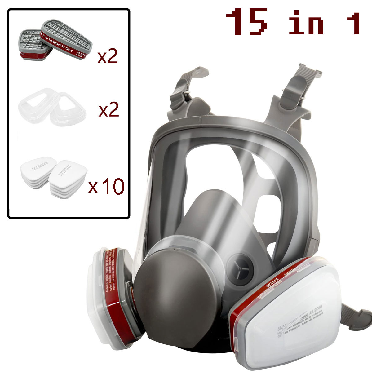 Woodworking Respirator - Masque à gaz intégral réutilisable 6800,