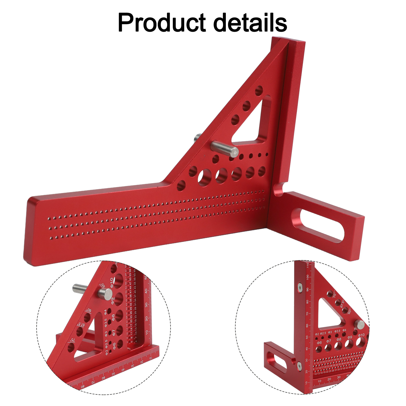 Woodworking For Engineers - Règle d'angle carrée rouge 3D avec
