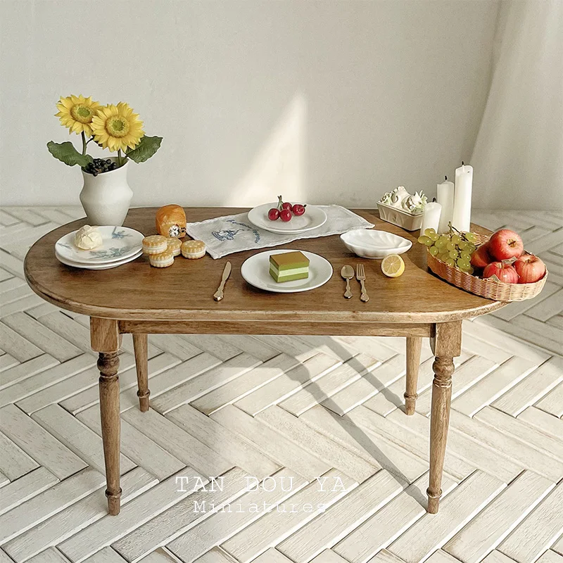 Woodworking Veneer - Table à manger rétro française en
