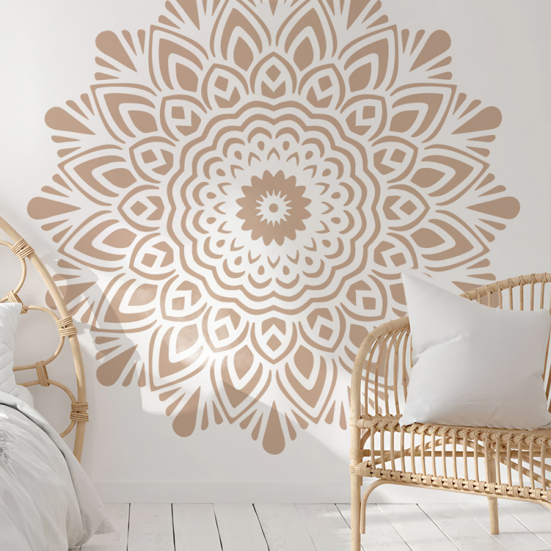 Woodworking Veneer - Grand pochoir de peinture Mandala, diamètre