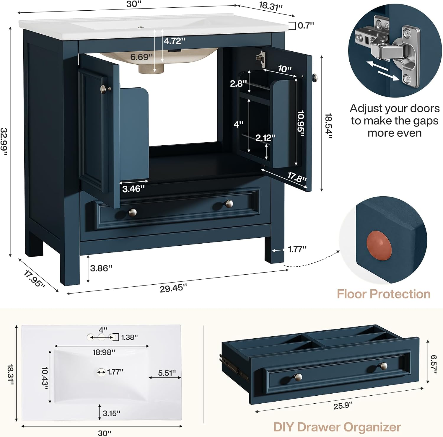 Meuble-lavabo autoportant de 3 - Woodworking Veneer avis et prix