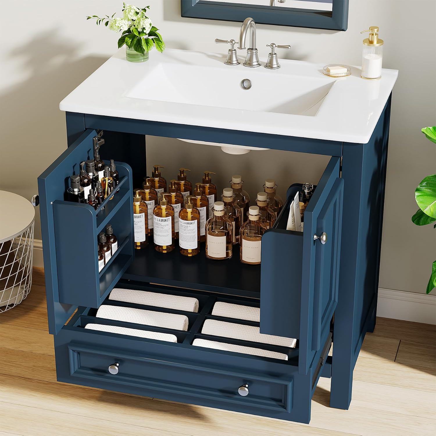 Meuble-lavabo autoportant de 3 - Woodworking Veneer avis et prix